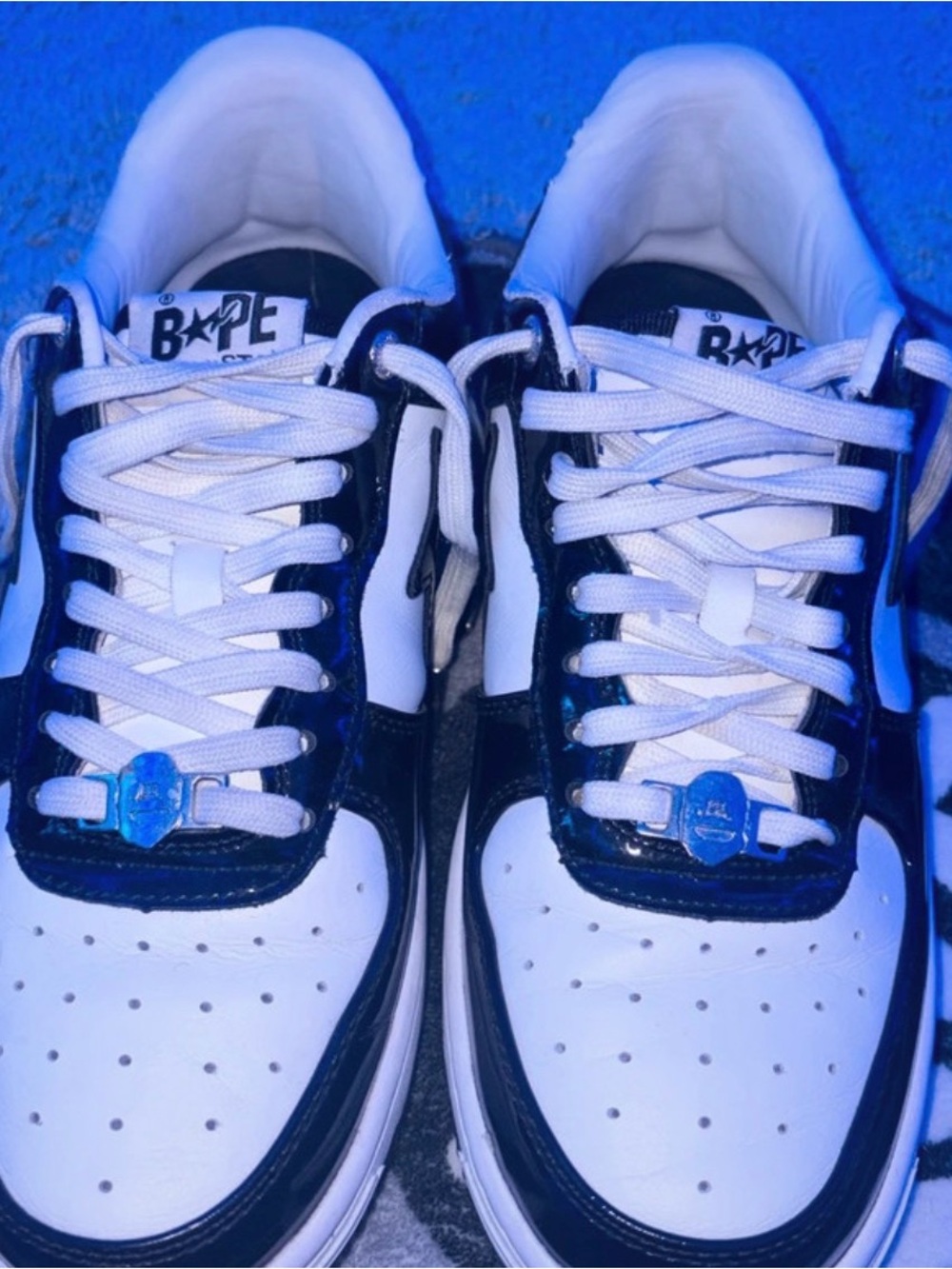 BAPEsta black & white shoe Bape